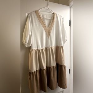 Boutique Colorblock neutral dress XL